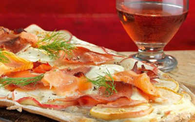 Rezept der Woche: Apfel-Flammkuchen mit Schinken und Lachs