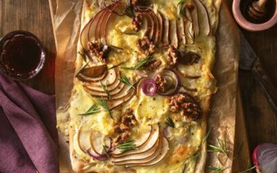Rezept der Woche: Flammkuchen mit Birnen und Le Muenster